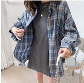 Camisa de cuadros oversize de manga larga
